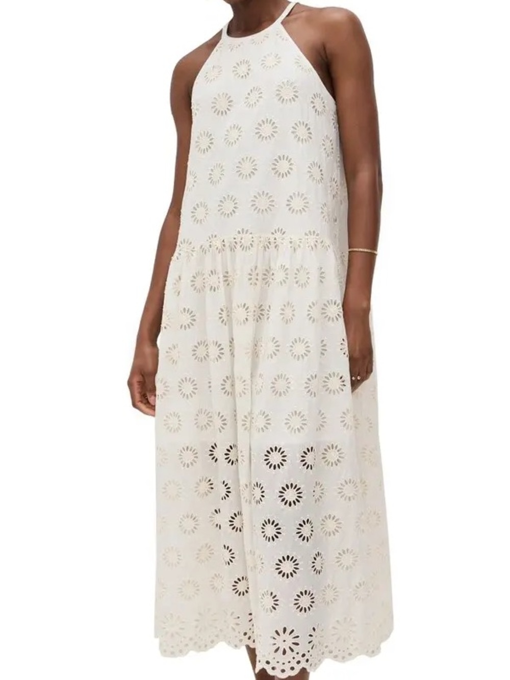 NWT Madewell Embroidered Drop-Waist Maxi Dress